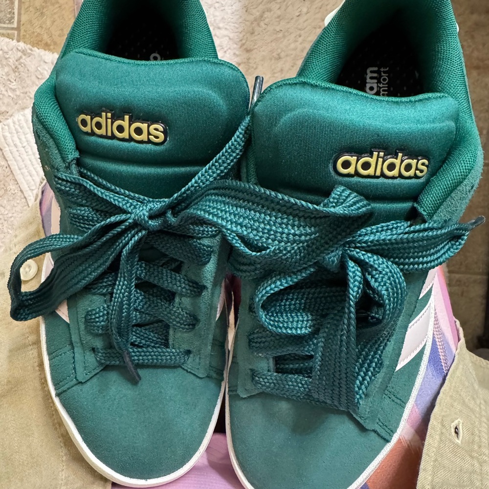 Adidas Green and Pale Pink Sneakers